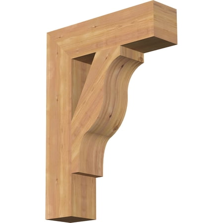 Ekena Millwork 5 1/2"W x 22"D x 30"H Funston Block Smooth Bracket, Western Red Cedar