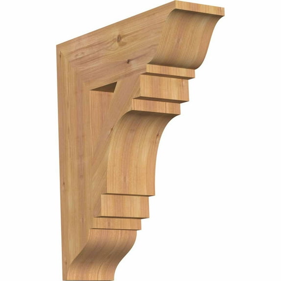 Ekena Millwork 5 1/2"W x 22"D x 30"H Merced Arts & Crafts Smooth Bracket, Western Red Cedar