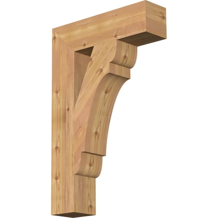 Ekena Millwork 5 1/2"W x 22"D x 34"H Olympic Block Smooth Bracket, Western Red Cedar