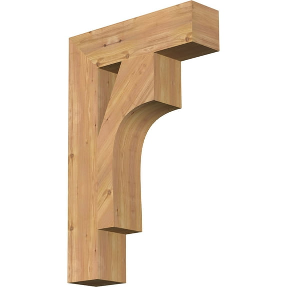 Ekena Millwork 5 1/2"W x 22"D x 34"H Westlake Block Smooth Bracket, Western Red Cedar
