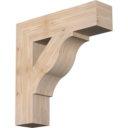 Ekena Millwork 5 1/2"W x 24"D x 24"H Funston Block Smooth Bracket, Douglas Fir
