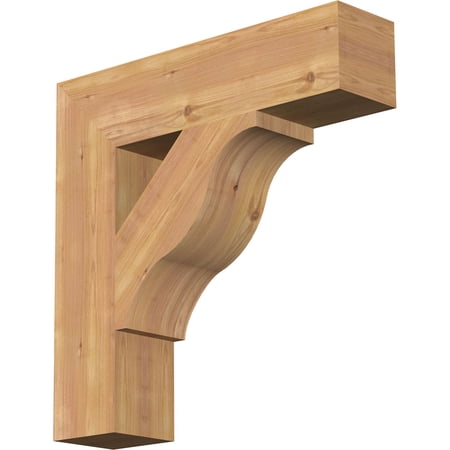 Ekena Millwork 5 1/2"W x 24"D x 24"H Funston Block Smooth Bracket, Western Red Cedar