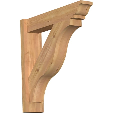 Ekena Millwork 5 1/2"W x 24"D x 24"H Funston Smooth Traditional Outlooker, Western Red Cedar