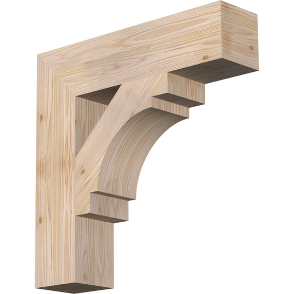 Ekena Millwork 5 1/2"W x 24"D x 24"H Merced Block Smooth Bracket, Douglas Fir
