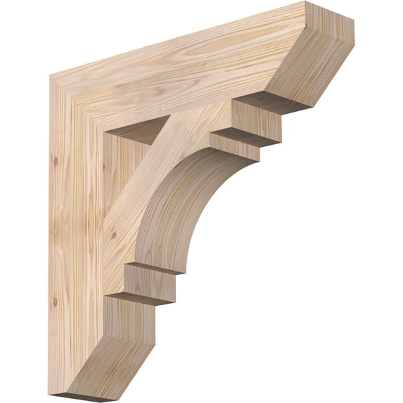 Ekena Millwork 5 1/2"W x 24"D x 24"H Merced Slat Smooth Bracket, Douglas Fir
