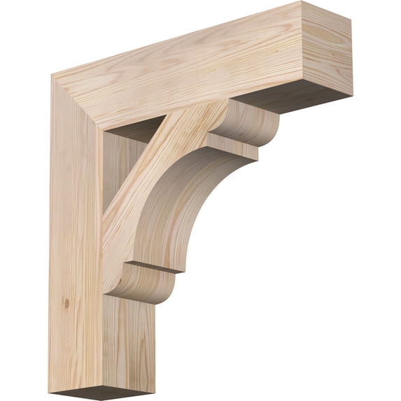 Ekena Millwork 5 1/2"W x 24"D x 24"H Olympic Block Smooth Bracket, Douglas Fir