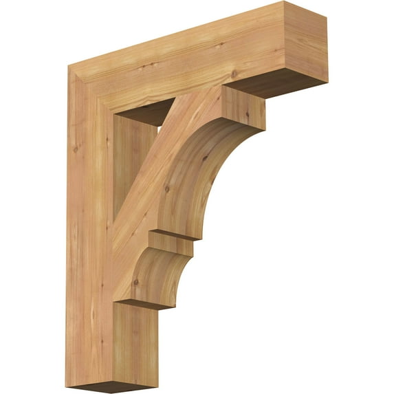 Ekena Millwork 5 1/2"W x 24"D x 28"H Balboa Block Smooth Bracket, Western Red Cedar