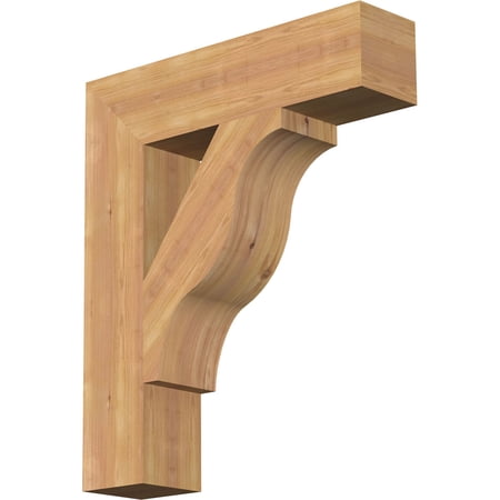 Ekena Millwork 5 1/2"W x 24"D x 28"H Funston Block Smooth Bracket, Western Red Cedar