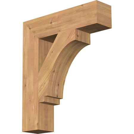 Ekena Millwork 5 1/2"W x 24"D x 28"H Imperial Block Smooth Bracket, Western Red Cedar