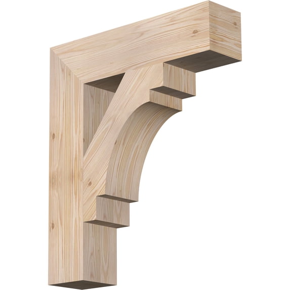 Ekena Millwork 5 1/2"W x 24"D x 28"H Merced Block Smooth Bracket, Douglas Fir