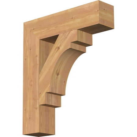 Ekena Millwork 5 1/2"W x 24"D x 28"H Merced Block Smooth Bracket, Western Red Cedar