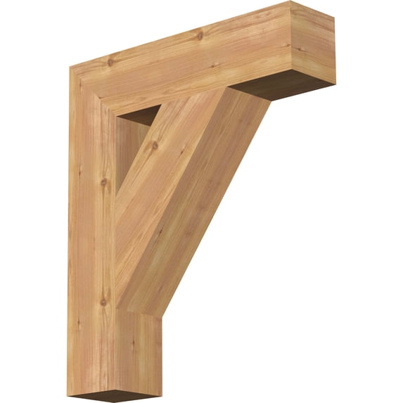 Ekena Millwork 5 1/2"W x 24"D x 28"H Traditional Block Smooth Bracket, Western Red Cedar