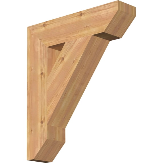 Ekena Millwork 5 1/2"W x 24"D x 28"H Traditional Slat Smooth Bracket, Western Red Cedar