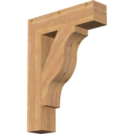 Ekena Millwork 5 1/2"W x 24"D x 32"H Funston Block Smooth Bracket, Western Red Cedar