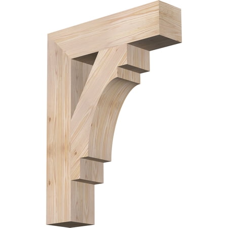 Ekena Millwork 5 1/2"W x 24"D x 32"H Merced Block Smooth Bracket, Douglas Fir
