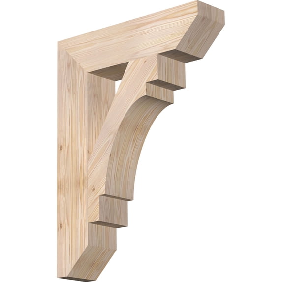 Ekena Millwork 5 1/2"W x 24"D x 32"H Merced Slat Smooth Bracket, Douglas Fir