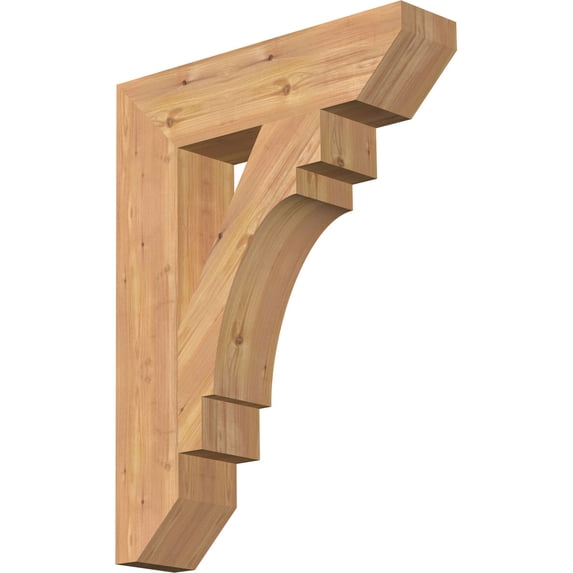 Ekena Millwork 5 1/2"W x 24"D x 32"H Merced Slat Smooth Bracket, Western Red Cedar