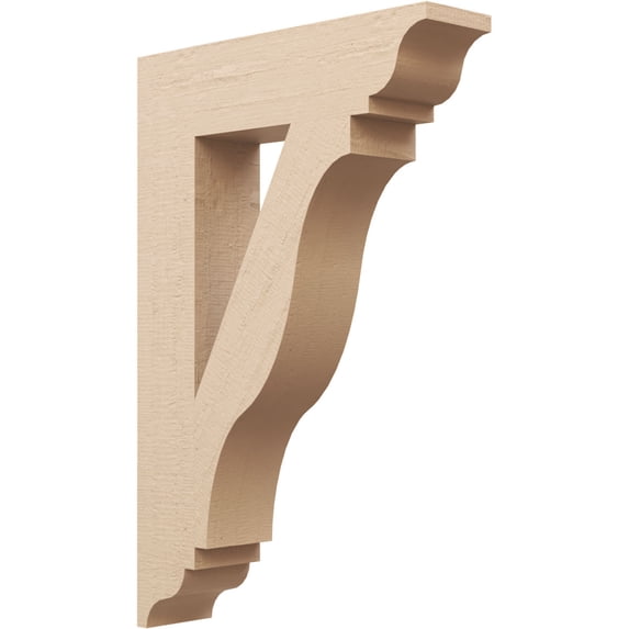 Ekena Millwork 5 1/2"W x 24"D x 36"H Funston Traditional Rough Cedar Woodgrain TimberThane Bracket, Primed Tan