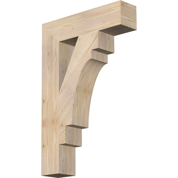 Ekena Millwork 5 1/2"W x 24"D x 36"H Merced Block Smooth Bracket, Douglas Fir