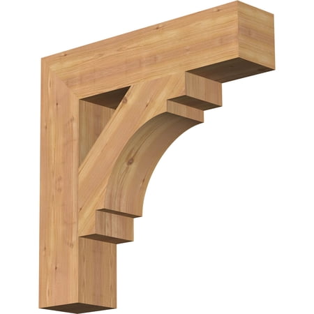 Ekena Millwork 5 1/2"W x 26"D x 26"H Merced Block Smooth Bracket, Western Red Cedar