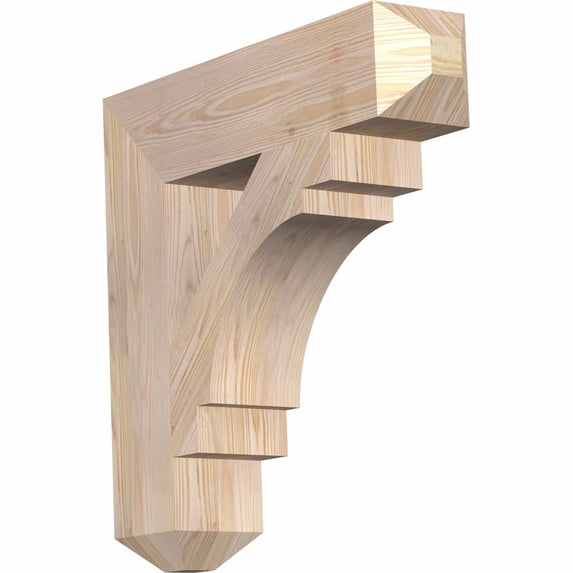 Ekena Millwork 5 1/2"W x 26"D x 26"H Merced Craftsman Smooth Bracket, Douglas Fir