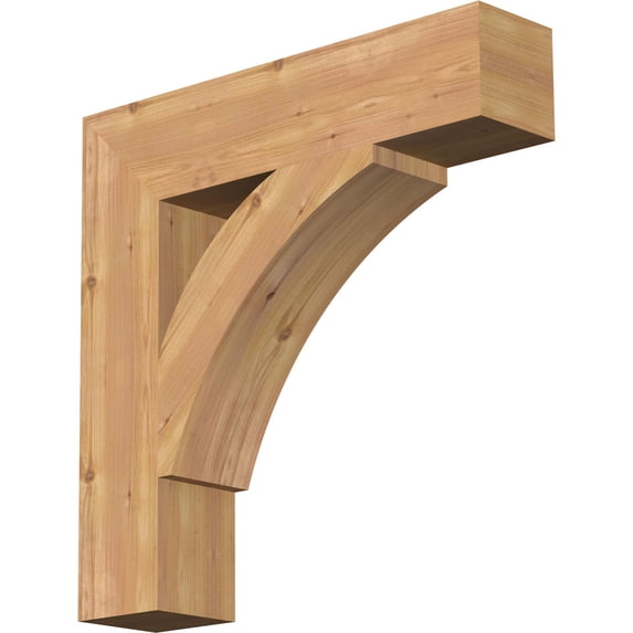 Ekena Millwork 5 1/2"W x 26"D x 26"H Thorton Block Smooth Bracket, Western Red Cedar