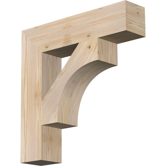Ekena Millwork 5 1/2"W x 26"D x 26"H Westlake Block Smooth Bracket, Douglas Fir
