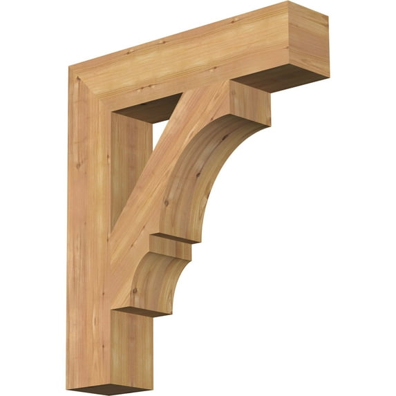 Ekena Millwork 5 1/2"W x 26"D x 30"H Balboa Block Smooth Bracket, Western Red Cedar