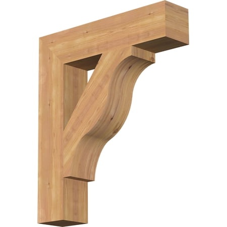 Ekena Millwork 5 1/2"W x 26"D x 30"H Funston Block Smooth Bracket, Western Red Cedar