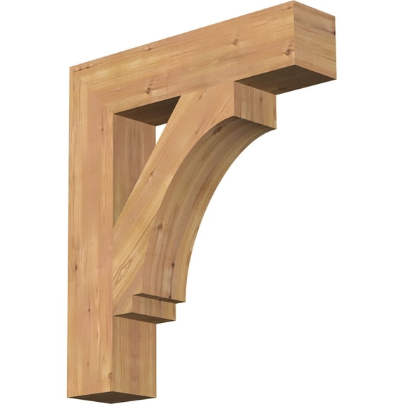 Ekena Millwork 5 1/2"W x 26"D x 30"H Imperial Block Smooth Bracket, Western Red Cedar