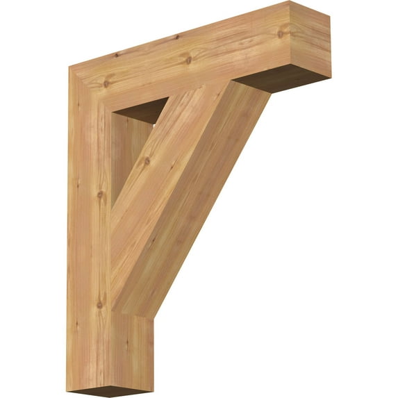Ekena Millwork 5 1/2"W x 26"D x 30"H Traditional Block Smooth Bracket, Western Red Cedar