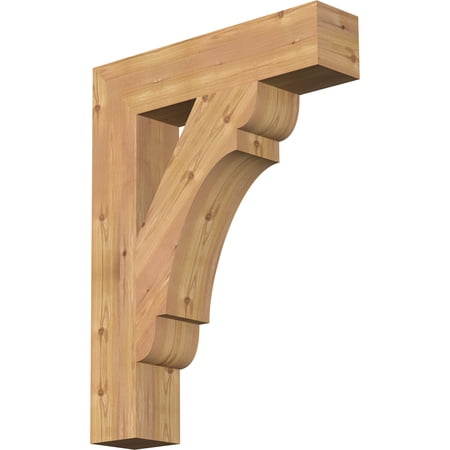 Ekena Millwork 5 1/2"W x 26"D x 34"H Olympic Block Smooth Bracket, Western Red Cedar