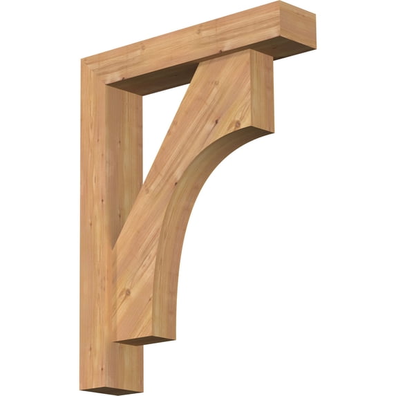 Ekena Millwork 5 1/2"W x 26"D x 34"H Westlake Block Smooth Bracket w/ Offset Brace, Western Red Cedar