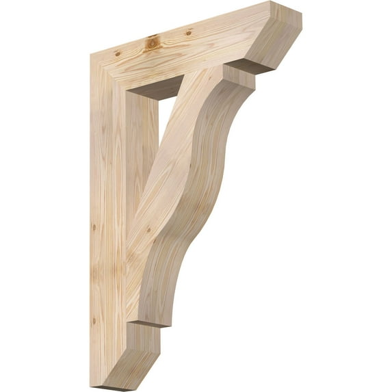 Ekena Millwork 5 1/2"W x 26"D x 38"H Funston Slat Smooth Bracket, Douglas Fir