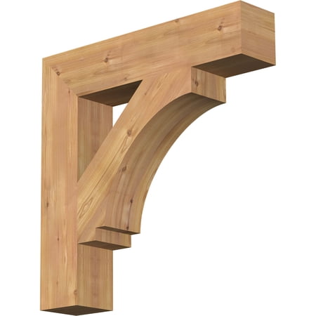 Ekena Millwork 5 1/2"W x 28"D x 28"H Imperial Block Smooth Bracket, Western Red Cedar