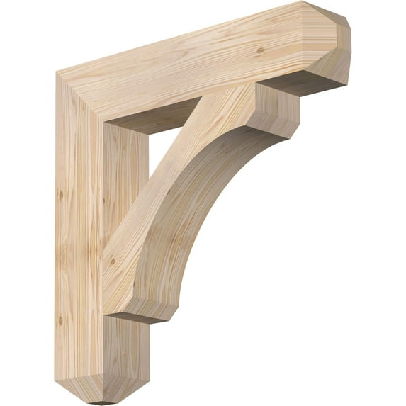 Ekena Millwork 5 1/2"W x 28"D x 28"H Legacy Craftsman Smooth Bracket, Douglas Fir