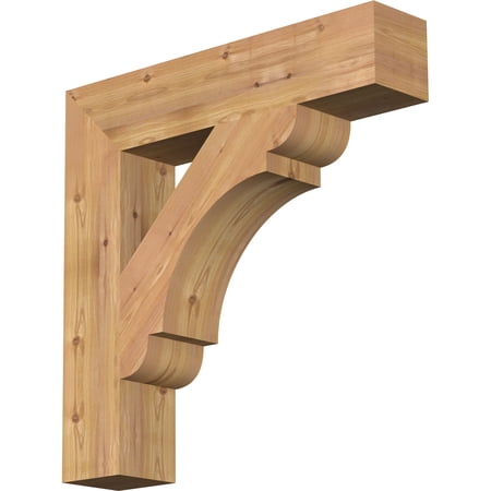 Ekena Millwork 5 1/2"W x 28"D x 28"H Olympic Block Smooth Bracket, Western Red Cedar
