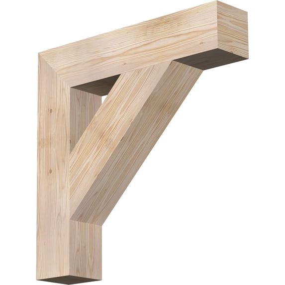 Ekena Millwork 5 1/2"W x 28"D x 28"H Traditional Block Smooth Bracket, Douglas Fir