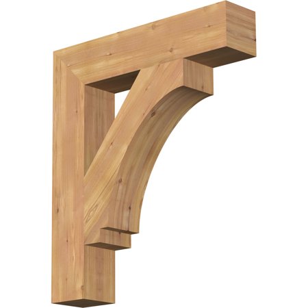 Ekena Millwork 5 1/2"W x 28"D x 32"H Imperial Block Smooth Bracket, Western Red Cedar