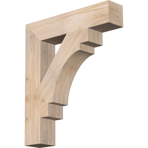 Ekena Millwork 5 1/2"W x 28"D x 32"H Merced Block Smooth Bracket, Douglas Fir