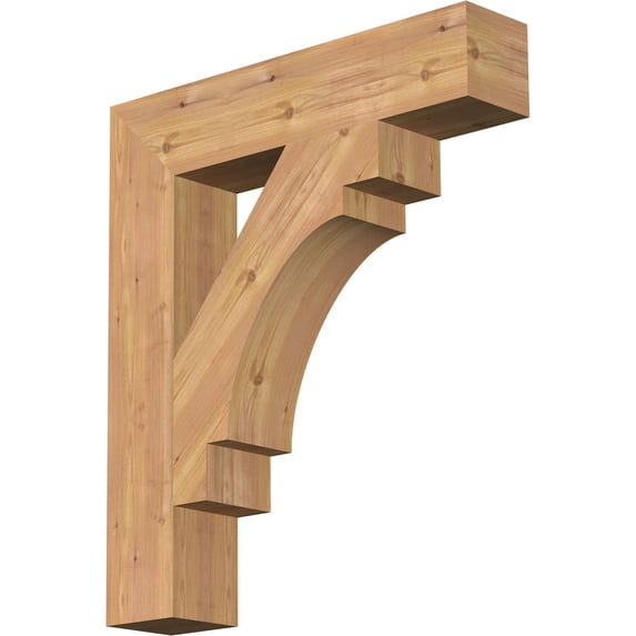 Ekena Millwork 5 1/2"W x 28"D x 32"H Merced Block Smooth Bracket, Western Red Cedar