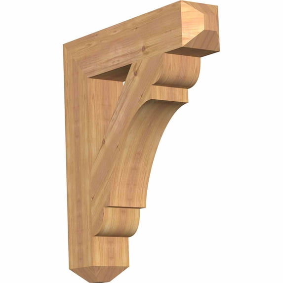 Ekena Millwork 5 1/2"W x 28"D x 32"H Olympic Craftsman Smooth Bracket, Western Red Cedar