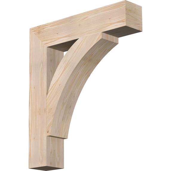 Ekena Millwork 5 1/2"W x 28"D x 32"H Thorton Block Smooth Bracket, Douglas Fir
