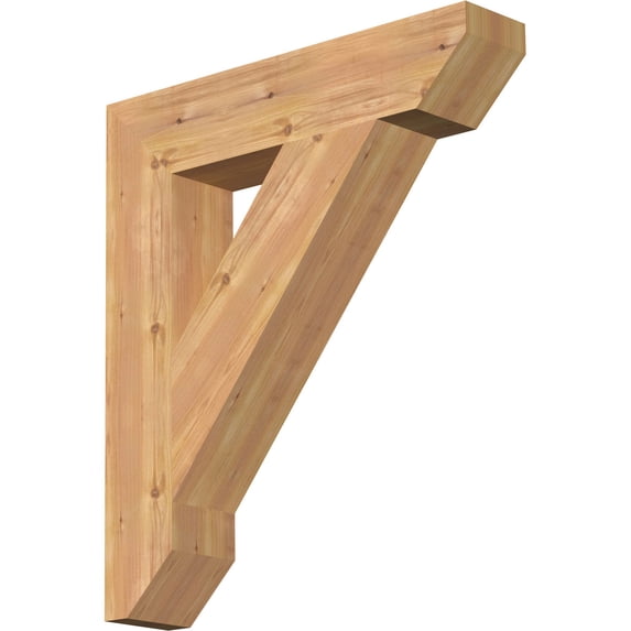 Ekena Millwork 5 1/2"W x 28"D x 32"H Traditional Slat Smooth Bracket, Western Red Cedar
