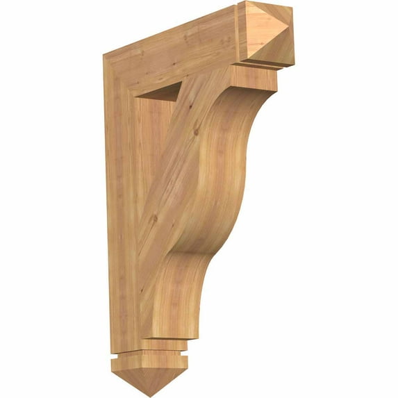 Ekena Millwork 5 1/2"W x 28"D x 36"H Funston Arts & Crafts Smooth Bracket, Western Red Cedar