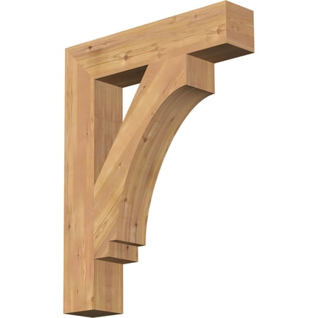 Ekena Millwork 5 1/2"W x 28"D x 36"H Imperial Block Smooth Bracket, Western Red Cedar