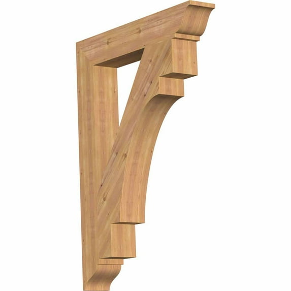 Ekena Millwork 5 1/2"W x 28"D x 36"H Merced Arts & Crafts Smooth Bracket, Western Red Cedar