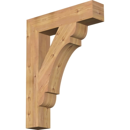 Ekena Millwork 5 1/2"W x 28"D x 36"H Olympic Block Smooth Bracket, Western Red Cedar