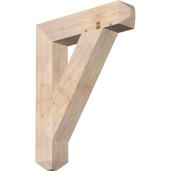 Ekena Millwork 5 1/2"W x 28"D x 36"H Traditional Craftsman Smooth Bracket, Douglas Fir