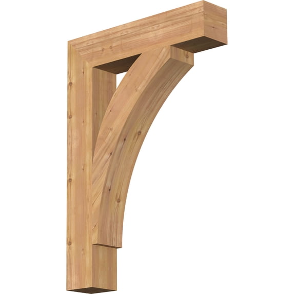 Ekena Millwork 5 1/2"W x 28"D x 40"H Thorton Block Smooth Bracket, Western Red Cedar